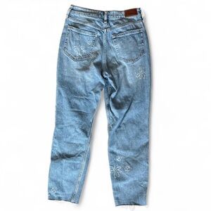 Hollister, California ultra high-rise Mom Jean distressed printed flower jeans